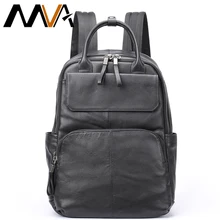 MVA Men;s Backpack School Black Leather Laptop Backpack Korean Simple Travel Waterproof Work Male Backpacks 2022 mochila hombre