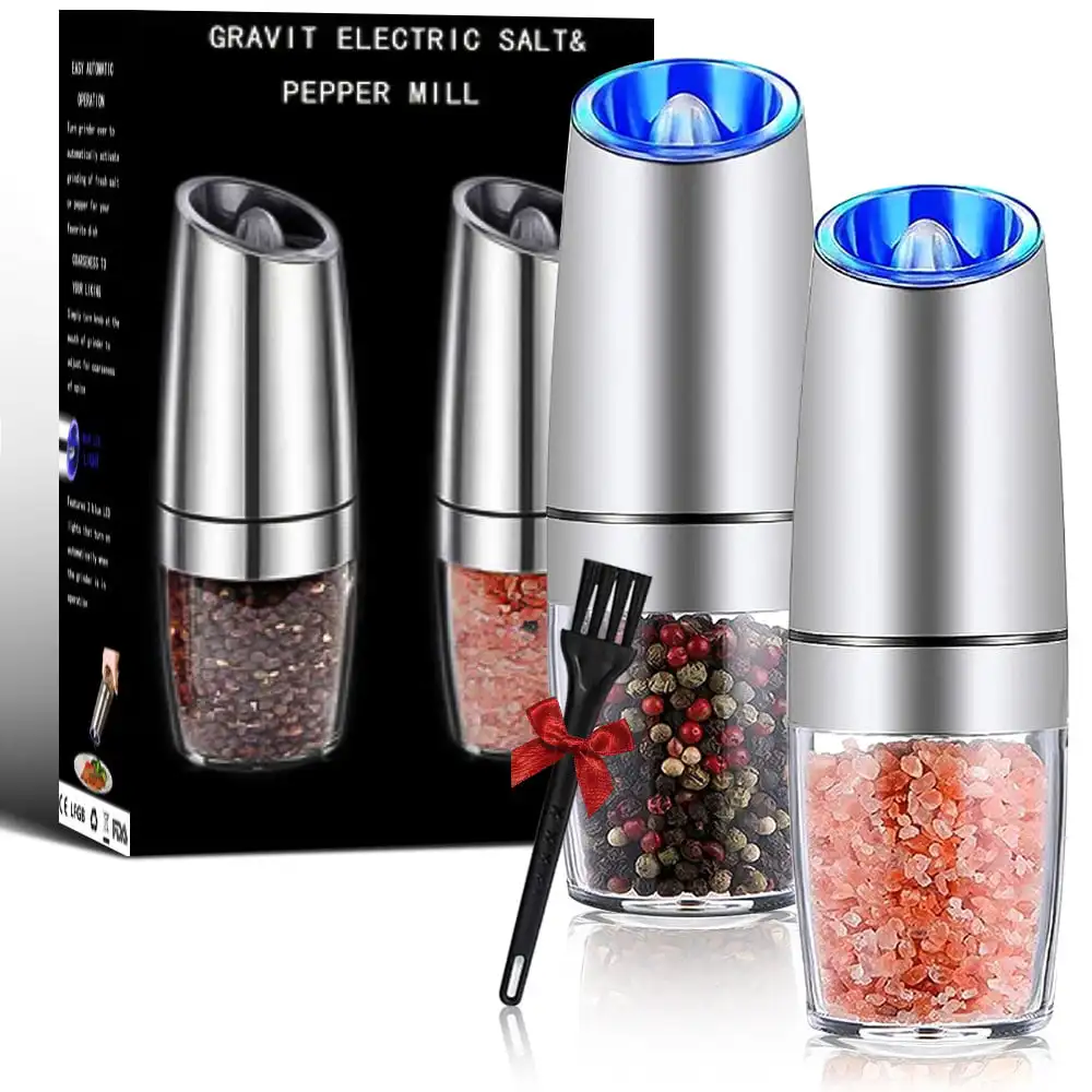 2PCS Spice Grinder,Salt and Pepper Grinder Sets,Adjustable Coarseness Pepper Mill Salt Shaker,Led Gravity Induction Automatic S
2PCS Spice Grinder,Salt and Pepper Grinder Sets,Adjustable Coarseness Pepper Mill Salt Shaker,Led Gravity Induction Automatic S