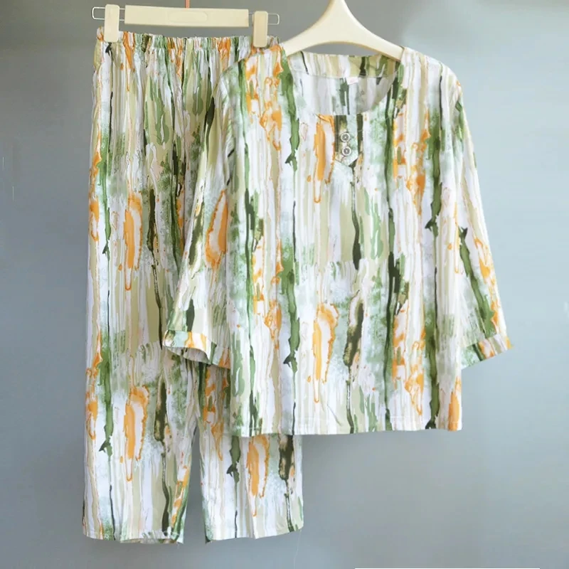 2023 Summer and Spring Women's Cotton and Hemp Set Thin Casual Home Women Large Loose Set Womens Fashion Printing Two Piece Set
2023 Summer and Spring Women's Cotton and Hemp Set Thin Casual Home Women Large Loose Set Womens Fashion Printing Two Piece Set