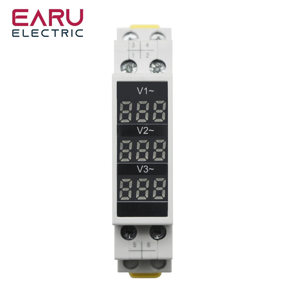 Din Rail Mount Three Phase Ac 80-500V Mini Modular Volt Voltage Meter Voltmeter Gauge Indicator BV-3R LED Digital Display
Din Rail Mount Three Phase Ac 80-500V Mini Modular Volt Voltage Meter Voltmeter Gauge Indicator BV-3R LED Digital Display