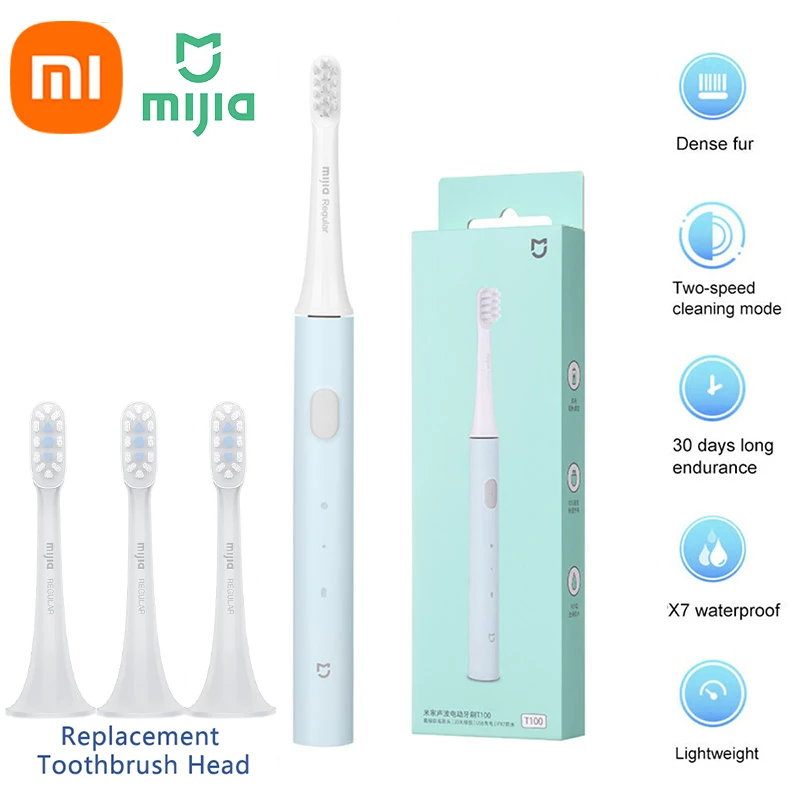 Ультразвуковая электрическая зубная щетка Xiaomi Mijia T100, отбеливание зубов, зарядка через USB, набор из 3 сменных насадок
Ультразвуковая электрическая зубная щетка Xiaomi Mijia T100, отбеливание зубов, зарядка через USB, набор из 3 сменных насадок