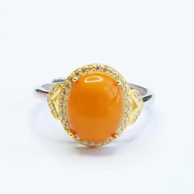 S925 Sterling Silver Amber Ring Women Fine Jewelry Accessories Genuine Baltic Old Ambers Zircon Rings Adjustable Anillos Mujer 
S925 Sterling Silver Amber Ring Women Fine Jewelry Accessories Genuine Baltic Old Ambers Zircon Rings Adjustable Anillos Mujer