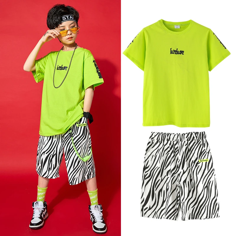 2022 Children Jazz Dance Costumes Boys Summer Short Sleeved Zebra Shorts Kids Ballroom Hip Hop Dance Clothes Stage Wear 120-170
2022 Children Jazz Dance Costumes Boys Summer Short Sleeved Zebra Shorts Kids Ballroom Hip Hop Dance Clothes Stage Wear 120-170