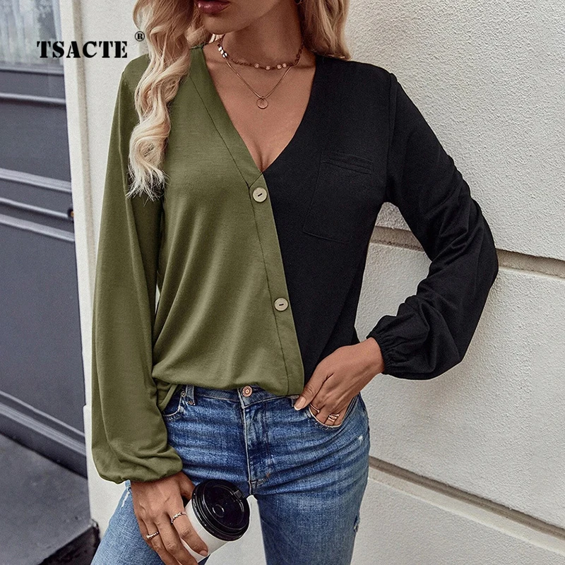 2022 New Winter Women's Fashion Top Loose Casual Bubble Sleeve Pocket Panel Contrast Long Sleeve Women's Military Green T-shirt
2022 New Winter Women's Fashion Top Loose Casual Bubble Sleeve Pocket Panel Contrast Long Sleeve Women's Military Green T-shirt