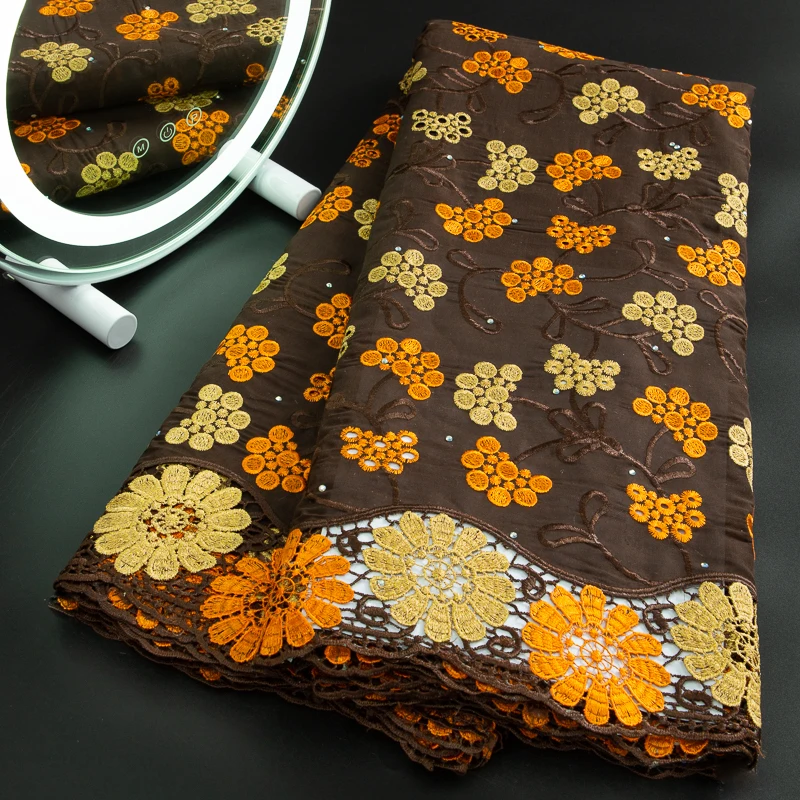 African Cotton Swiss Voile Embroidery Laces 2023 High Quality Fabric Brown Nigerian Lace Fabric With Stone For Party Dress A3308
African Cotton Swiss Voile Embroidery Laces 2023 High Quality Fabric Brown Nigerian Lace Fabric With Stone For Party Dress A3308