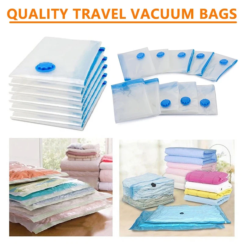 

Vacuum Bag For Clothes Storage Bag With Valve Transparent Border Folding Compressed Organizer Travel Space Saving Seal Packet