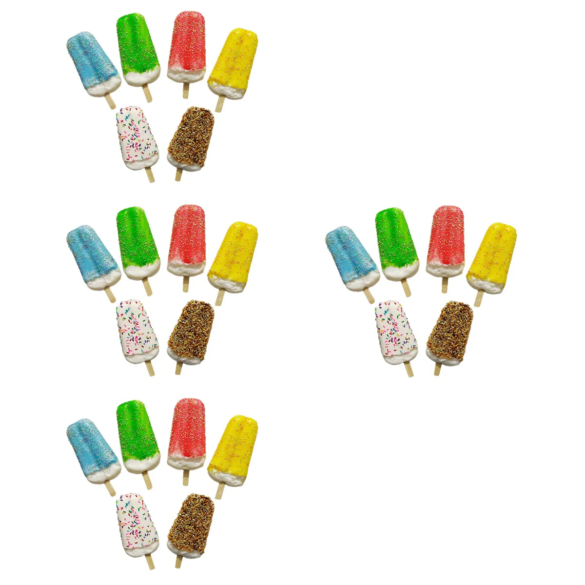 

24 pcs Simulation Ice-lolly Realistic Stick Ice Cream Models Ice Candy Models