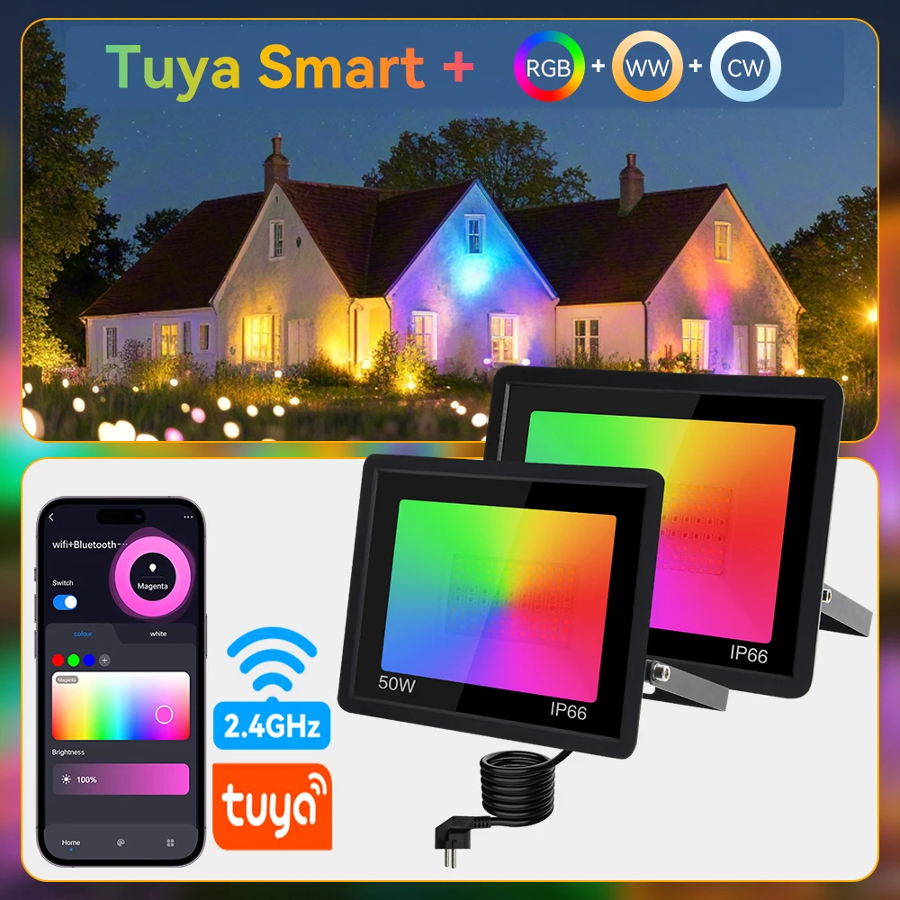 TUYA RGB Прожектор 50/100 Вт
TUYA RGB Прожектор 50/100 Вт