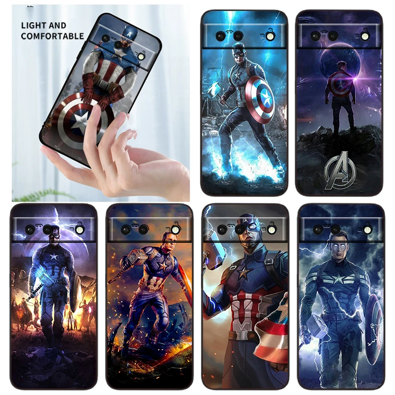 Marvel Captain America Phone Case For Google Pixel 7 6 Pro 6A 5A 5 4 4A XL 5G Black Shell Soft TPU Cover Fundas Coque Capa
Marvel Captain America Phone Case For Google Pixel 7 6 Pro 6A 5A 5 4 4A XL 5G Black Shell Soft TPU Cover Fundas Coque Capa