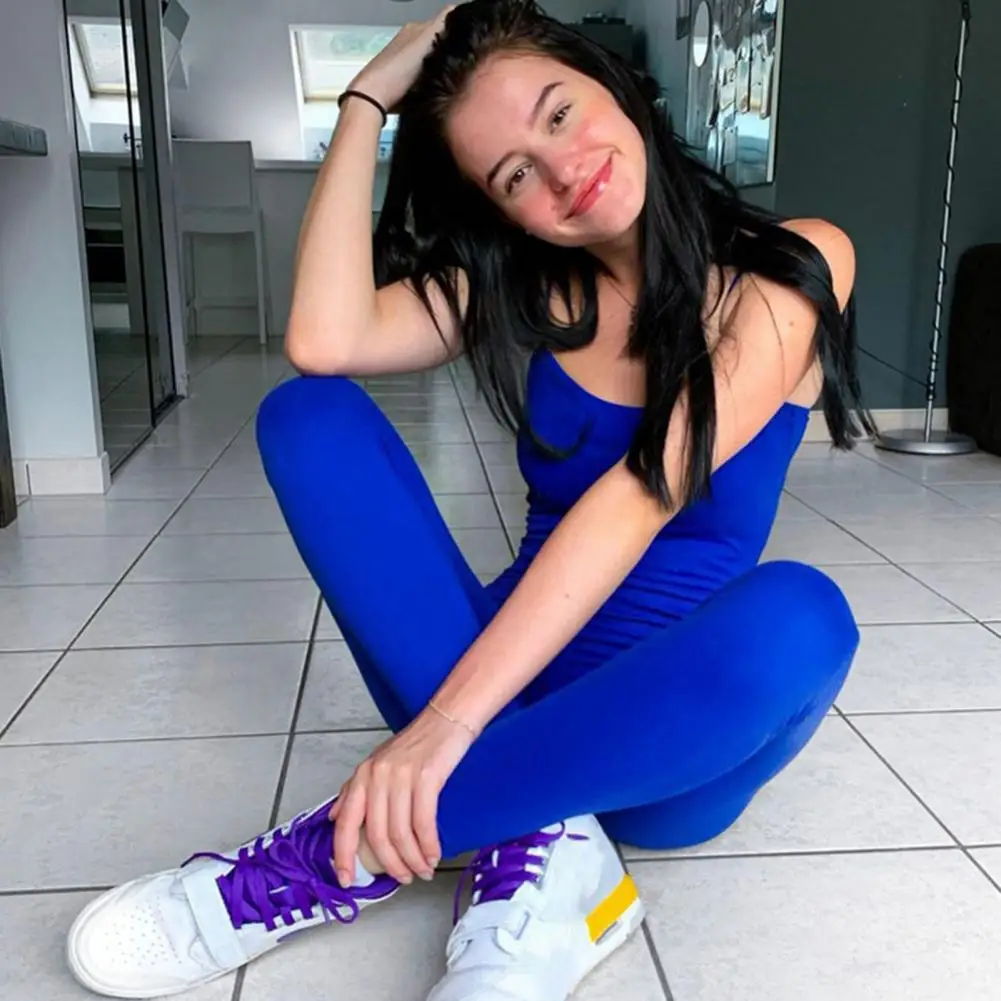 Soft Texture Charming Spaghetti Straps Skinny Romper Jumpsuit Long Pants Sports Jumpsuit Sweat Absorbing Female Clothing
Soft Texture Charming Spaghetti Straps Skinny Romper Jumpsuit Long Pants Sports Jumpsuit Sweat Absorbing Female Clothing