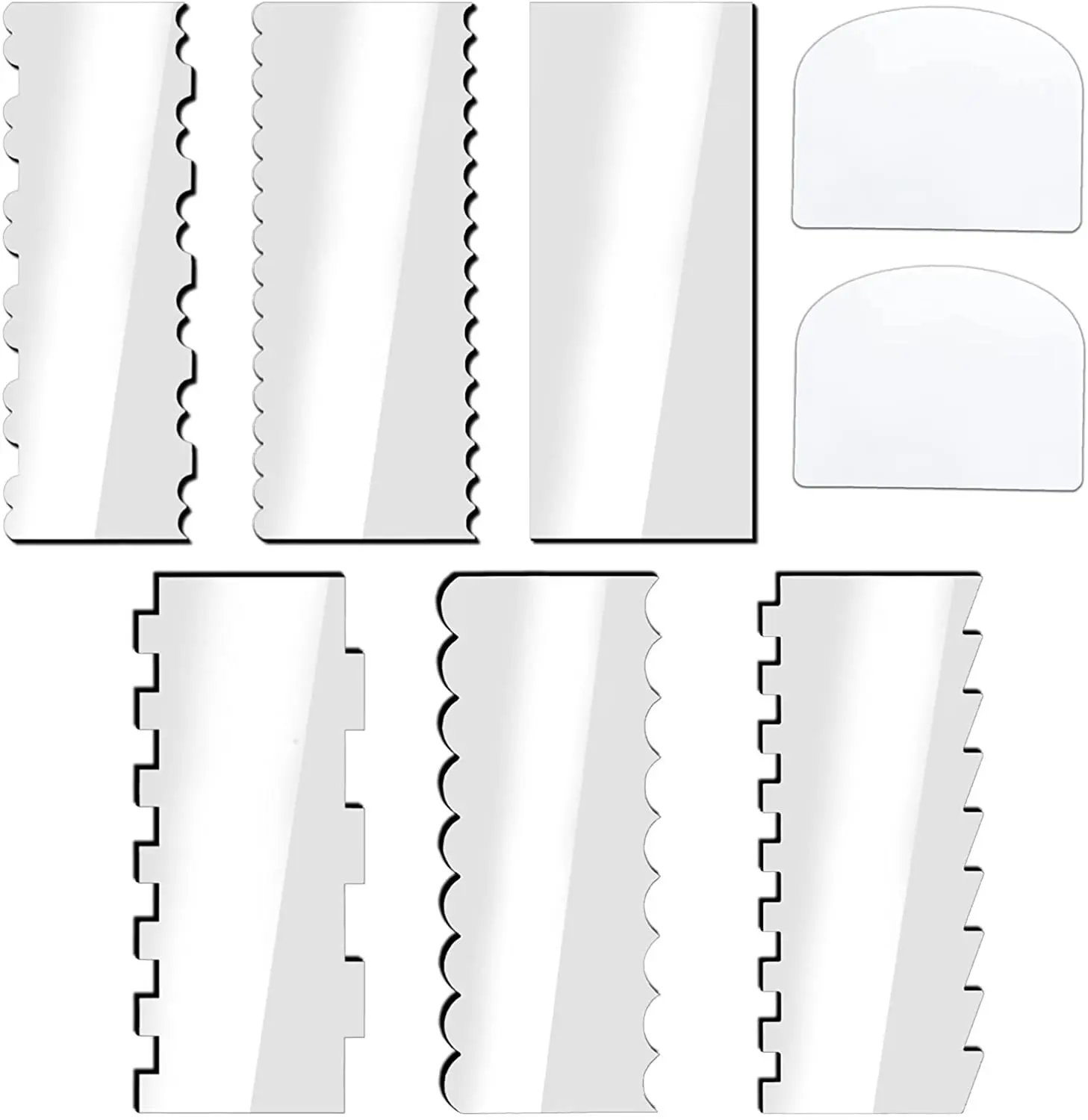 8pcs Transparent Cream Scraper Acrylic Cake Scraper Baking Accessories For Birthday Cake Board Making Tools Kitchen Set Supplies
8pcs Transparent Cream Scraper Acrylic Cake Scraper Baking Accessories For Birthday Cake Board Making Tools Kitchen Set Supplies