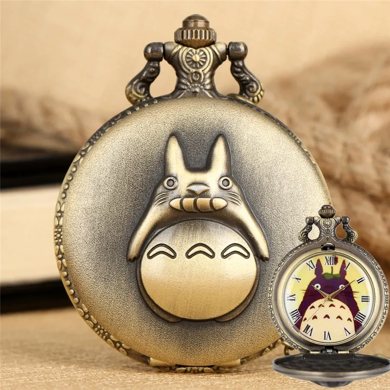 Cute Engraved Totoro Design Full Hunter Cover Roman Number Dial Quartz Analog Pocket Watch for Men Women Sweater Chain Reloj
Cute Engraved Totoro Design Full Hunter Cover Roman Number Dial Quartz Analog Pocket Watch for Men Women Sweater Chain Reloj
