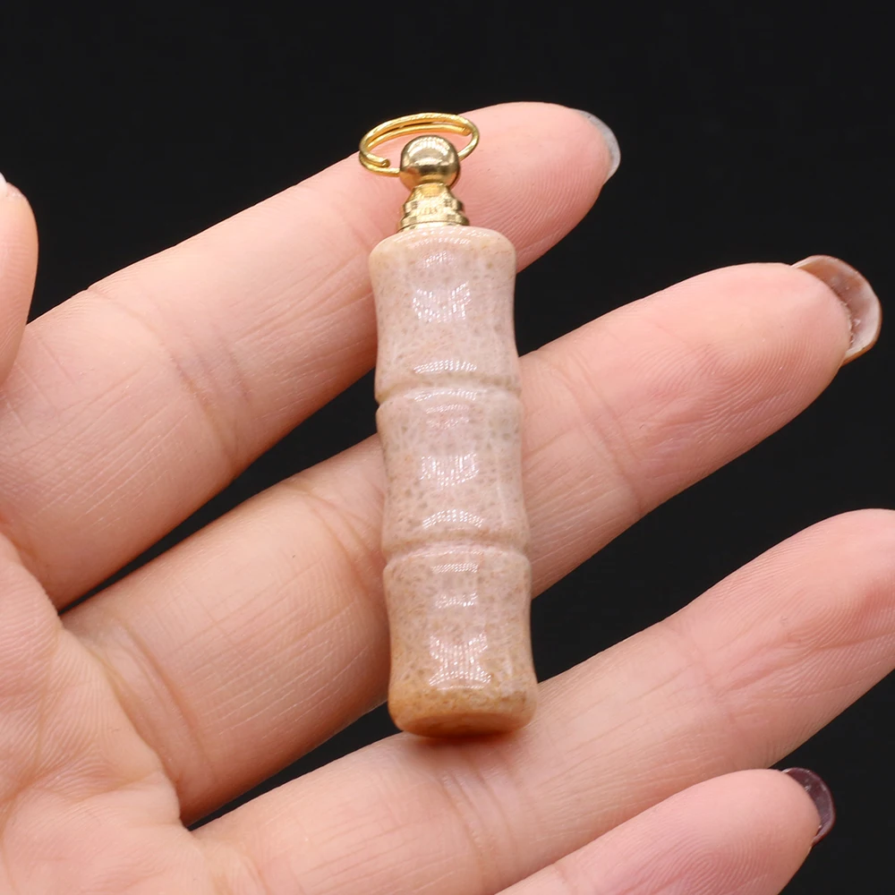 New Style Natural Stone Perfume Bottle Pendant Coral Jade Bamboo-Shaped Pendant For Jewelry Making Charms DIY Necklace Accessory
New Style Natural Stone Perfume Bottle Pendant Coral Jade Bamboo-Shaped Pendant For Jewelry Making Charms DIY Necklace Accessory