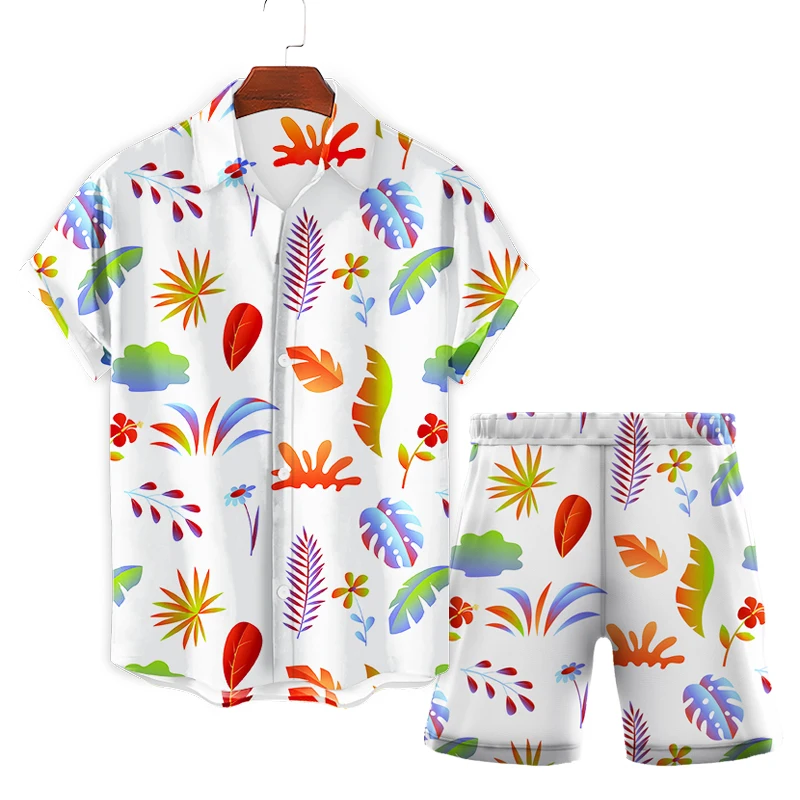 Hip Hop Men's Summer Cutout Color Print Beach Shorts Shirt Suit Harajuku Fashion Hawaii Suit Men's Fruit Cool Summer Style
Hip Hop Men's Summer Cutout Color Print Beach Shorts Shirt Suit Harajuku Fashion Hawaii Suit Men's Fruit Cool Summer Style