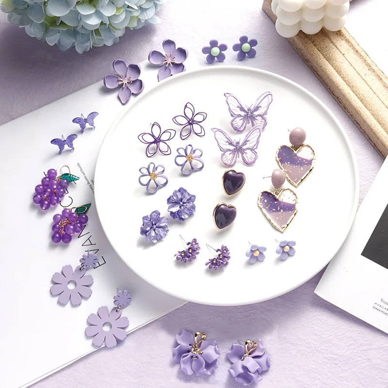 2022 Korea Purple Geometric Pendant Earrings Multiple Drop Earrings Unique Design Flowers Butterfly Heart Acrylic Dangle Earring
2022 Korea Purple Geometric Pendant Earrings Multiple Drop Earrings Unique Design Flowers Butterfly Heart Acrylic Dangle Earring