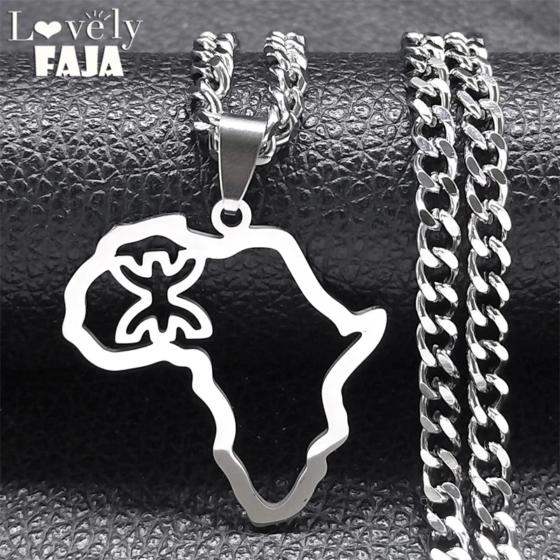 Kabyle Berbere Africa Country Map Symbol Necklace Stainless Steel Women Silver Color Berbers Pendant Necklaces Jewelry N8092S03
Kabyle Berbere Africa Country Map Symbol Necklace Stainless Steel Women Silver Color Berbers Pendant Necklaces Jewelry N8092S03