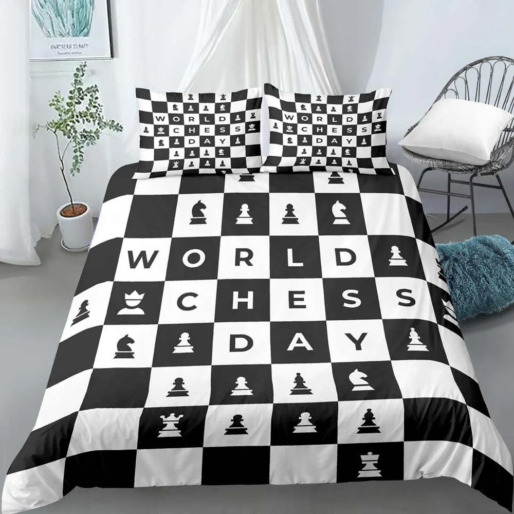 Popular Black White Bedding Set Chess Board Grid Quilt Cover 2/3pcs 220x240 Queen King Size Adult Bedclothes Bed Linen(NO Sheet)
Popular Black White Bedding Set Chess Board Grid Quilt Cover 2/3pcs 220x240 Queen King Size Adult Bedclothes Bed Linen(NO Sheet)