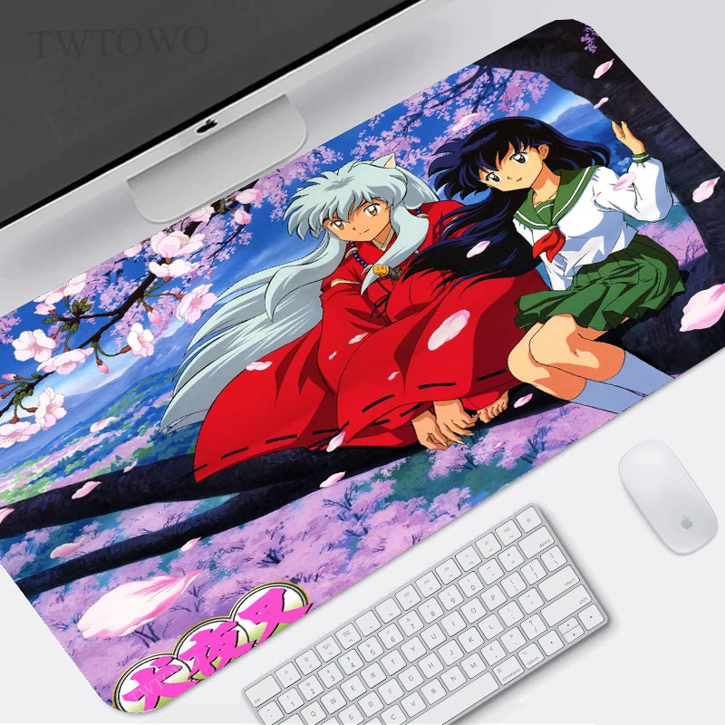 

Игровой коврик для мыши Inuyasha XL, новый большой коврик для мыши HD XXL, настольные коврики, коврик для клавиатуры из натурального каучука, нескользящий офисный коврик для компьютерного стола