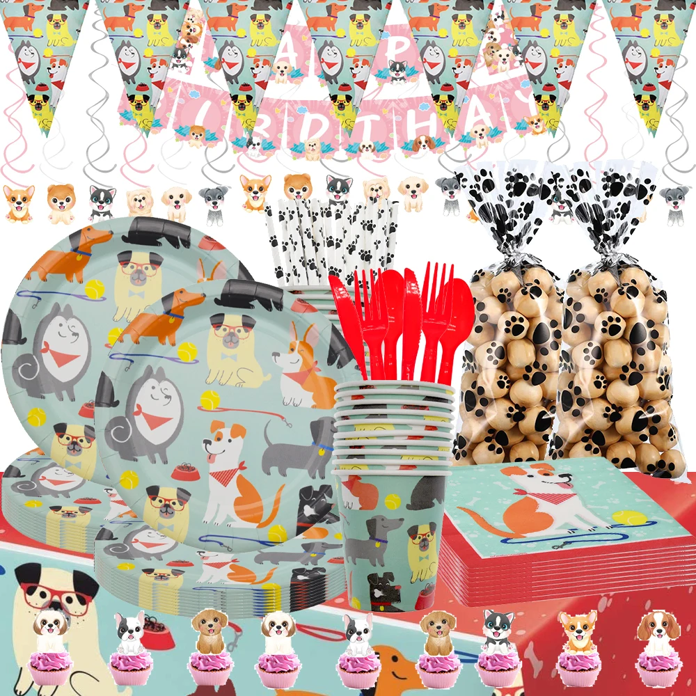 Dog Birthday Decorations Puppy Party Supplies with Dog Plates Cups Napkins Tablecloth Banner Balloon
Dog Birthday Decorations Puppy Party Supplies with Dog Plates Cups Napkins Tablecloth Banner Balloon