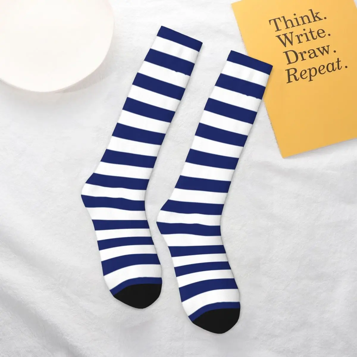 Navy Blue And White Line Socks Vintage Stripes Durable Trekking Mid Stockings Large Chemical Fiber Teenage Casual Socks
Navy Blue And White Line Socks Vintage Stripes Durable Trekking Mid Stockings Large Chemical Fiber Teenage Casual Socks