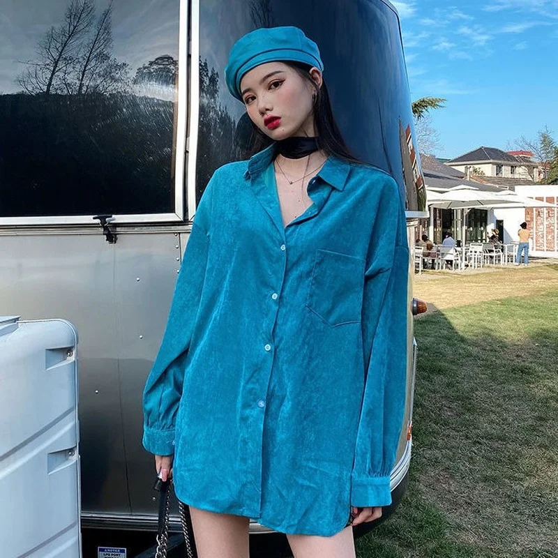 QWEEK Vintage Women's Blouses Harajuku Corduroy Shirts Oversized Long Sleeve Tops Outerwear Korean Fashion Casual Retro Clothes
QWEEK Vintage Women's Blouses Harajuku Corduroy Shirts Oversized Long Sleeve Tops Outerwear Korean Fashion Casual Retro Clothes