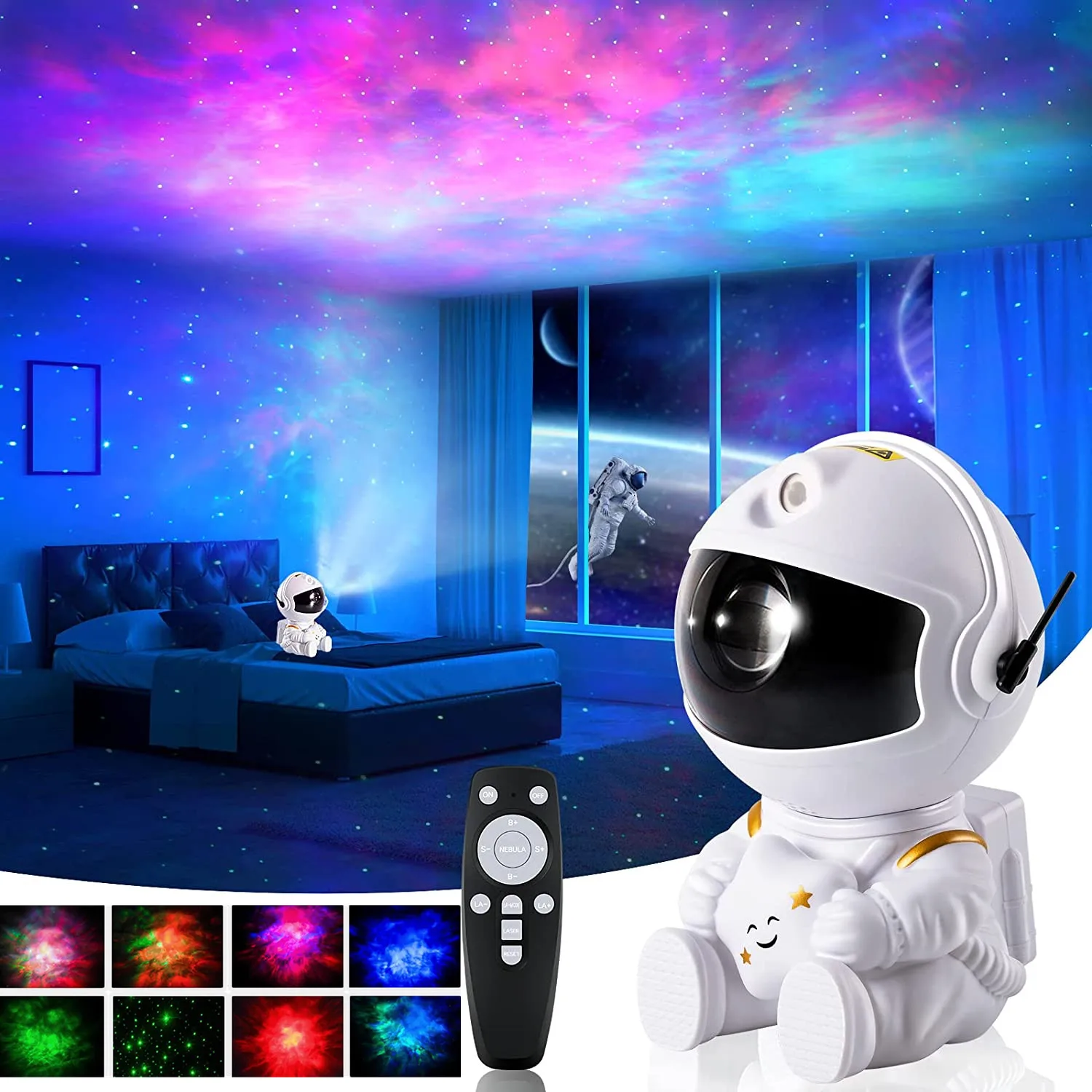 Galaxy Star Projector Starry Sky Night Light Astronaut Lamp Home Room Decor Decoration Bedroom Decorative Luminaires Gift
Galaxy Star Projector Starry Sky Night Light Astronaut Lamp Home Room Decor Decoration Bedroom Decorative Luminaires Gift