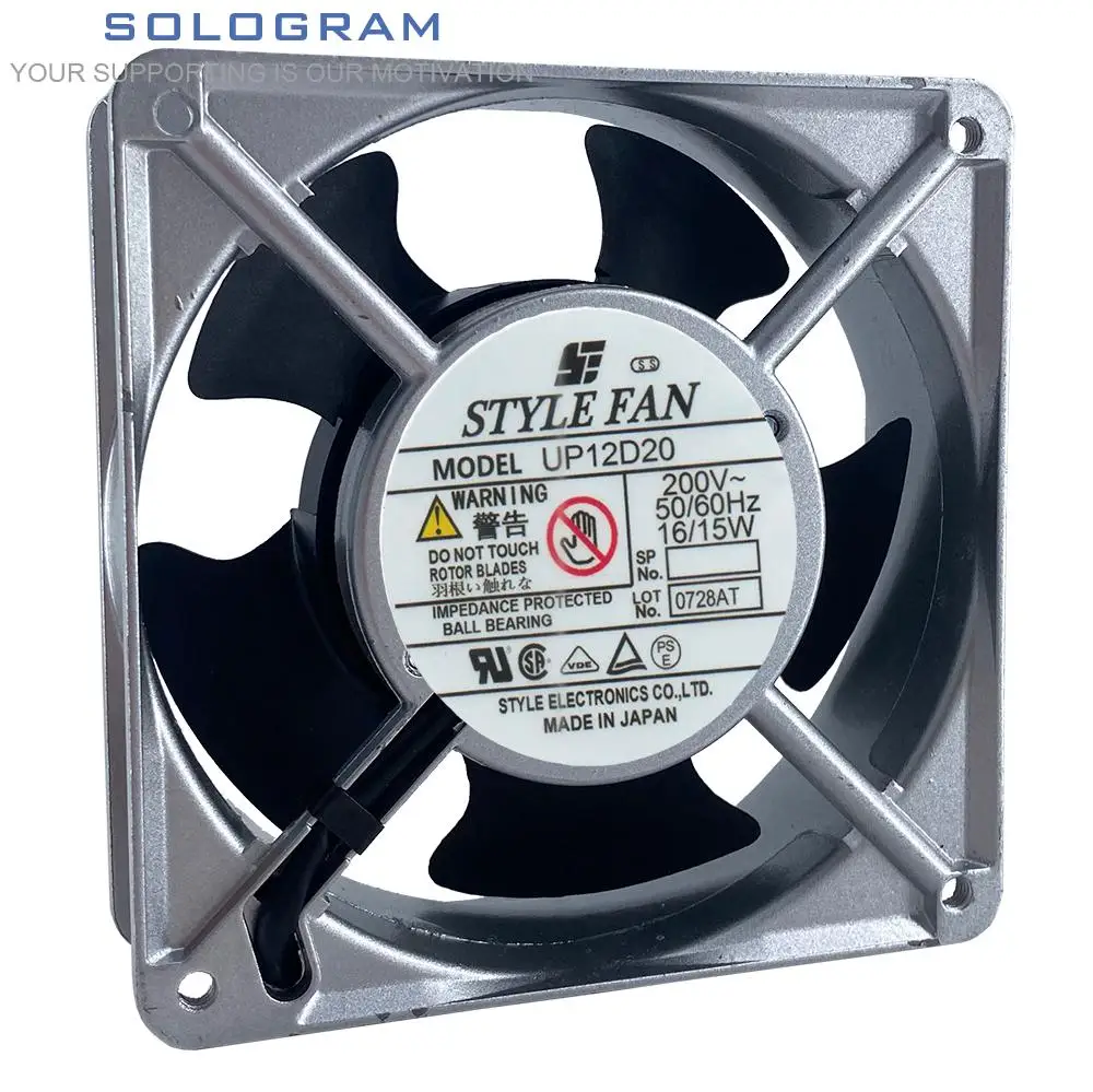 1Pcs Brand new STYLE FAN Original UP12D20 120x120x38MM 12CM 12038 16/15W 200V 50/60Hz 0728AT Aluminum Frame Server Cooling Fan
1Pcs Brand new STYLE FAN Original UP12D20 120x120x38MM 12CM 12038 16/15W 200V 50/60Hz 0728AT Aluminum Frame Server Cooling Fan