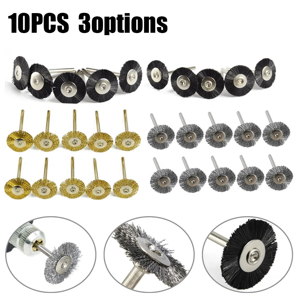 10pcs 22mm Wheel Brush Kit Stainless Steel/Brass/Nylon Wire Brush Disc 3mm Shank Polish Wheel Brush Rotary Tool Accessories
10pcs 22mm Wheel Brush Kit Stainless Steel/Brass/Nylon Wire Brush Disc 3mm Shank Polish Wheel Brush Rotary Tool Accessories