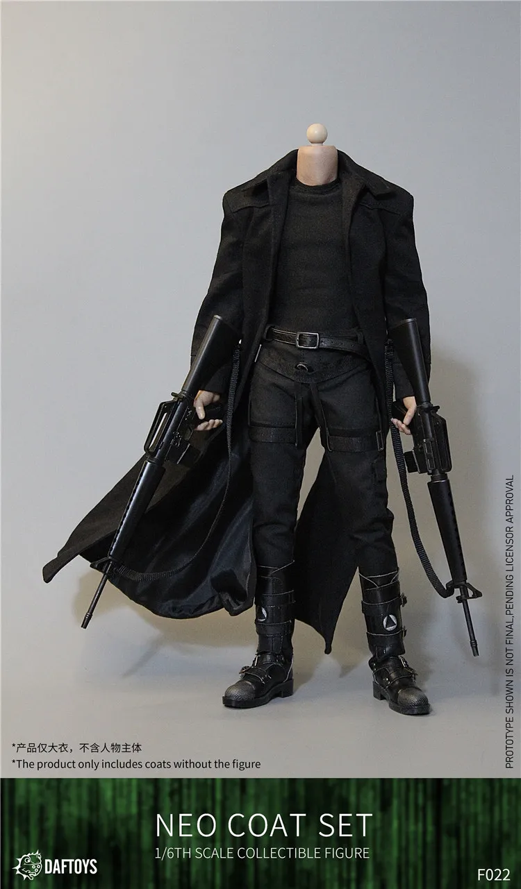 Бренд DAFTOYS F022, коллекция 1/6 года, Нео Кеану, черное пальто, модель одежды, аксессуары для 12-дюймовой экшн-фигурки, мужское тело
Бренд DAFTOYS F022, коллекция 1/6 года, Нео Кеану, черное пальто, модель одежды, аксессуары для 12-дюймовой экшн-фигурки, мужское тело