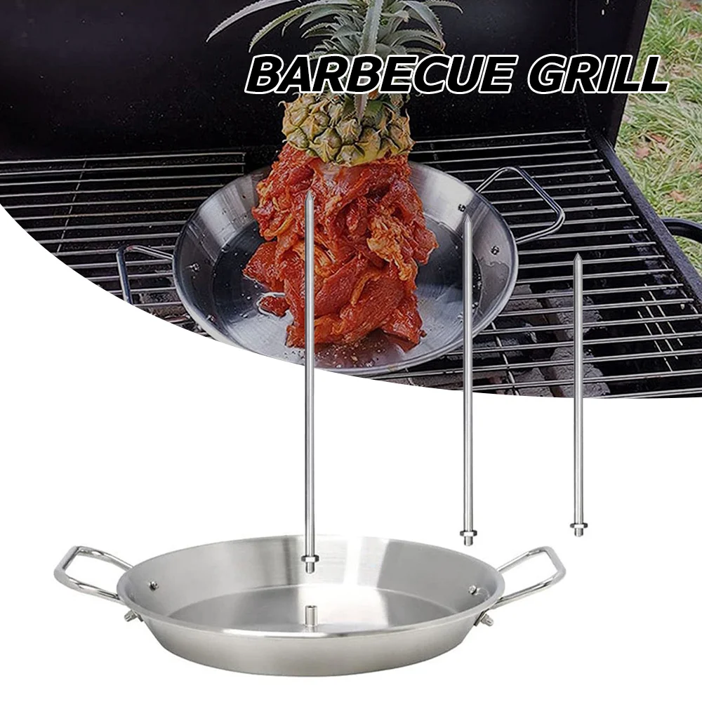 Vertical Meat Rack Barbecue Accessories with 3 Removable Spikes and Handle with Stable Base Bolt on Skewers B99
Vertical Meat Rack Barbecue Accessories with 3 Removable Spikes and Handle with Stable Base Bolt on Skewers B99