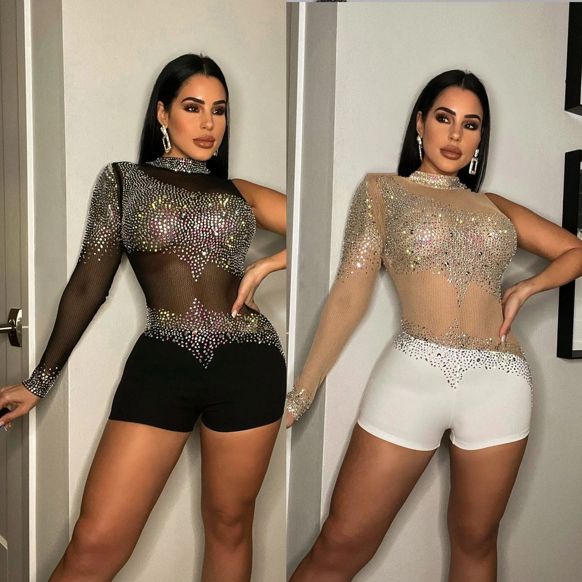 European And American Summer Ladies Plus Size Jumpsuit Fashion Sexy Hot Drill Slim One-piece Nightclub Clothing Women
European And American Summer Ladies Plus Size Jumpsuit Fashion Sexy Hot Drill Slim One-piece Nightclub Clothing Women