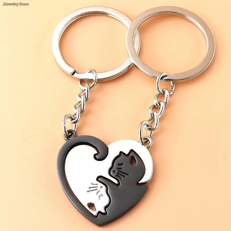 1Pair Cute Black Cat Keychain Patchwork Heart Round Couple Lovers Keyring Stainless Steel Backpack Car Key Ring Hanging Jewelry
1Pair Cute Black Cat Keychain Patchwork Heart Round Couple Lovers Keyring Stainless Steel Backpack Car Key Ring Hanging Jewelry