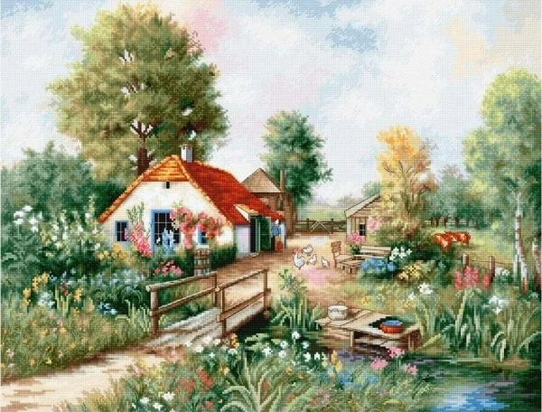 Country Cottage Cross Stitch Kits, Handmade 14CT Counted Canvas, DIY Embroidery, 32-50
Country Cottage Cross Stitch Kits, Handmade 14CT Counted Canvas, DIY Embroidery, 32-50