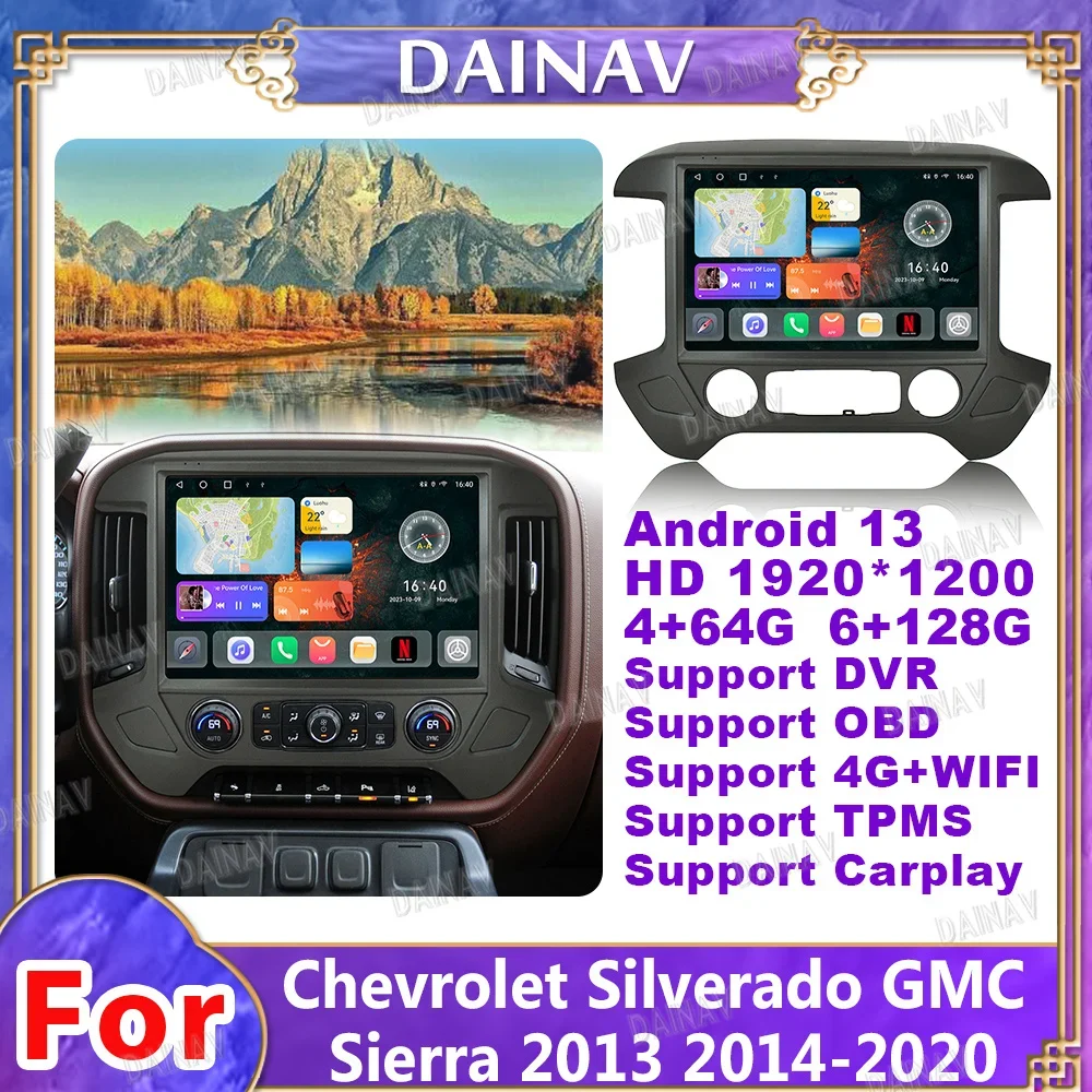 13.3 Inch Android 13 For Chevrolet Silverado GMC Sierra 2013-2020 Car Radio Stereo GPS Multimedia Player Carplay Auto Head Unit
13.3 Inch Android 13 For Chevrolet Silverado GMC Sierra 2013-2020 Car Radio Stereo GPS Multimedia Player Carplay Auto Head Unit