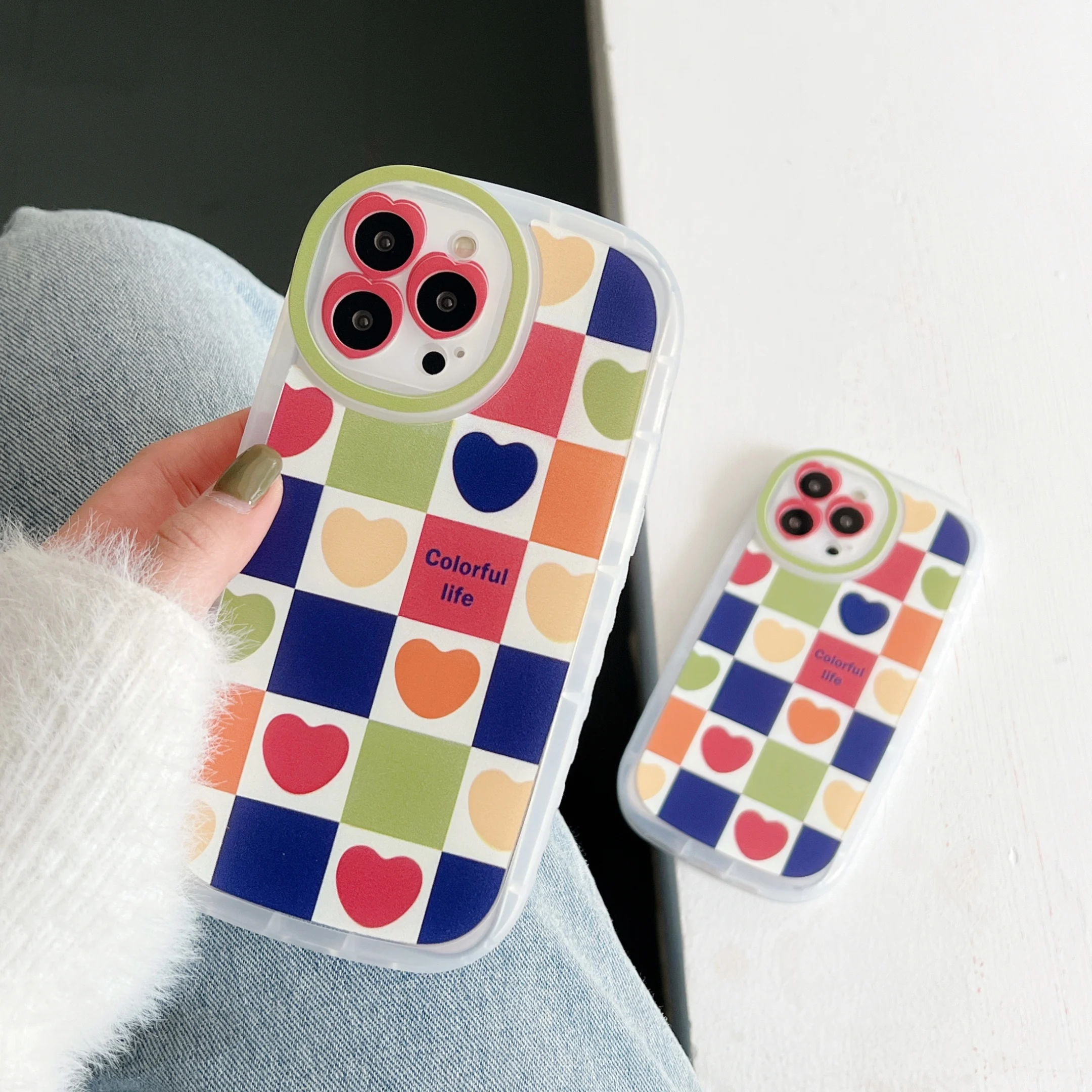 Colored Love Check Pattern Phone Case For iphone 12 11 13 Pro ProMax XR XS X XSMAX Silicone Shockproof Shell Cover
Colored Love Check Pattern Phone Case For iphone 12 11 13 Pro ProMax XR XS X XSMAX Silicone Shockproof Shell Cover