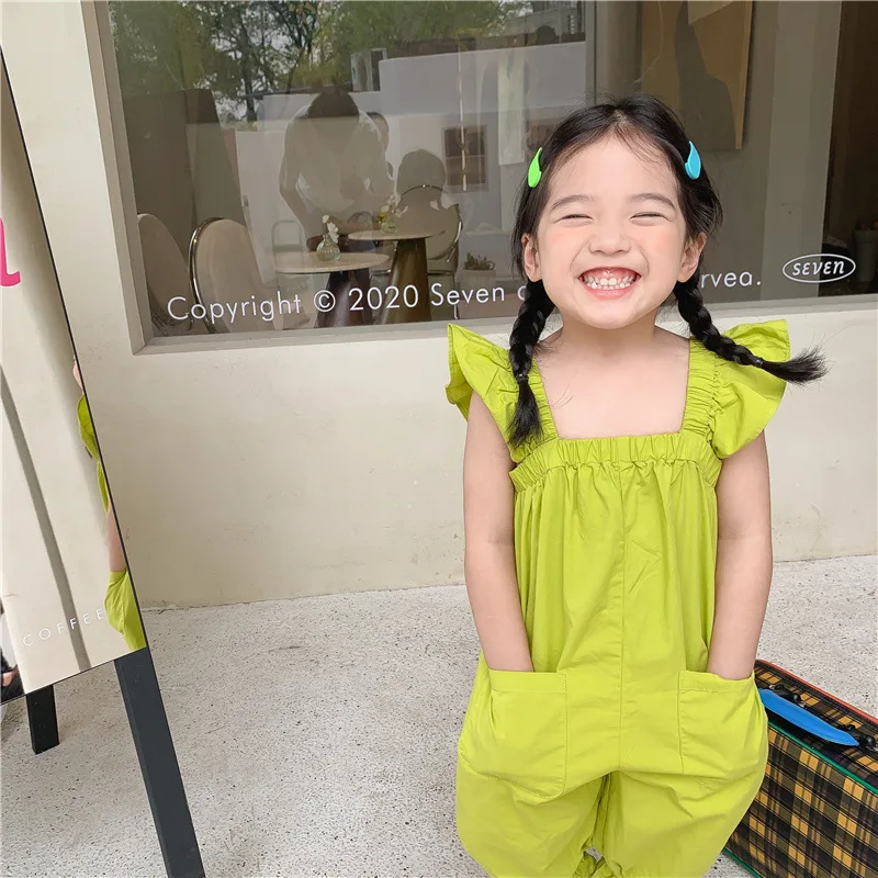 Baby Girls Green Ruffle Jumpsuit 2022 Summer New Children Suspenders Pants Rompers Korean Fashion Kids Cotton Sleeveless Overall
Baby Girls Green Ruffle Jumpsuit 2022 Summer New Children Suspenders Pants Rompers Korean Fashion Kids Cotton Sleeveless Overall