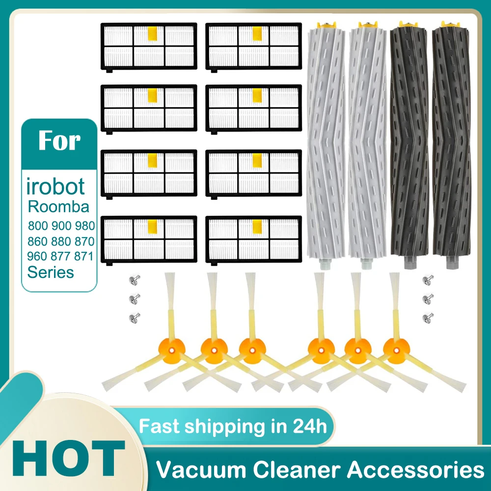 HEPA Filters & Brushes kit for iRobot Roomba 800 900 Series 860 870 880 890 960 980 990 Robot Vacuum Cleaner Parts Accessories
HEPA Filters & Brushes kit for iRobot Roomba 800 900 Series 860 870 880 890 960 980 990 Robot Vacuum Cleaner Parts Accessories