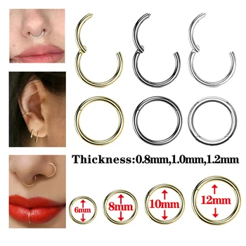 Surgical Steel Small Nose Rings Body Clips Hoop 16G 18G 20G Tragus Septum Cartilage Piercing Jewelry For Women Men Girl Gift