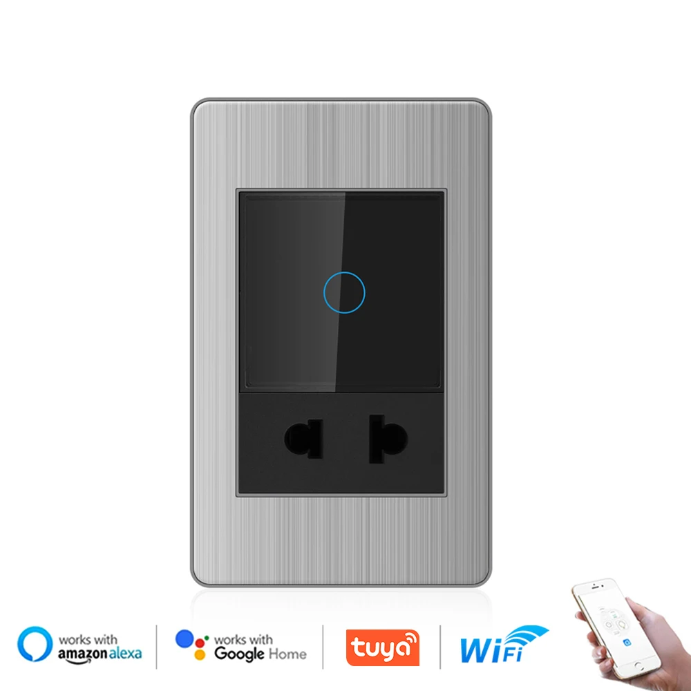 VISWE Wifi smart home switch on off 2pin plug 118*72mm Stainless Steel Panel,1/2gang touch switch universal socket
VISWE Wifi smart home switch on off 2pin plug 118*72mm Stainless Steel Panel,1/2gang touch switch universal socket