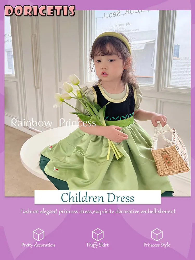 Children Dress Cute Embroidered Pattern Color Matching Short Sleeve Skirt Little Girl Spring Summer Lolita Style Princess Dress
Children Dress Cute Embroidered Pattern Color Matching Short Sleeve Skirt Little Girl Spring Summer Lolita Style Princess Dress