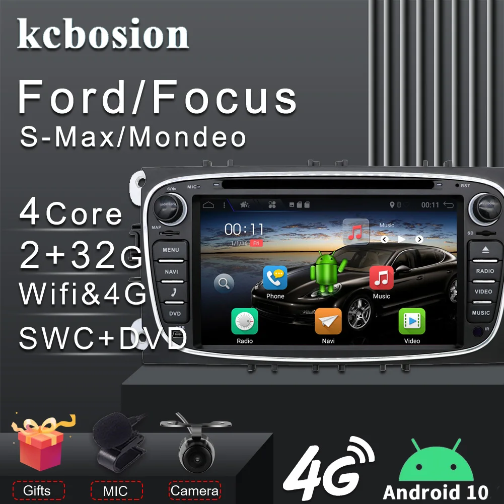 Автомобильный мультимедийный DVD-плеер 2 Din для Ford Focus S-Max Mondeo Galaxy C-Max Canbus GPS Navi Авто