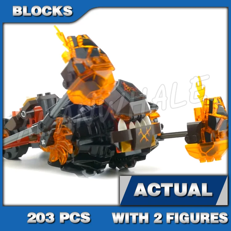 

203pcs Nexoes Knights Moltor Lava Smasher Gigantic Rock Fists Book of Chaos 10481 Building Blocks Toy Compatible with Model