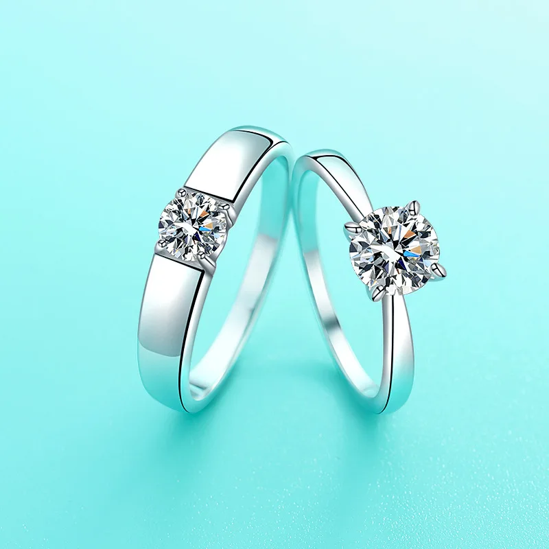 S925 Sterling Silver Moissanite Diamond Lovers' Couple Rings Fine White Gold Jewelry Certificate Drop Shipping
S925 Sterling Silver Moissanite Diamond Lovers' Couple Rings Fine White Gold Jewelry Certificate Drop Shipping