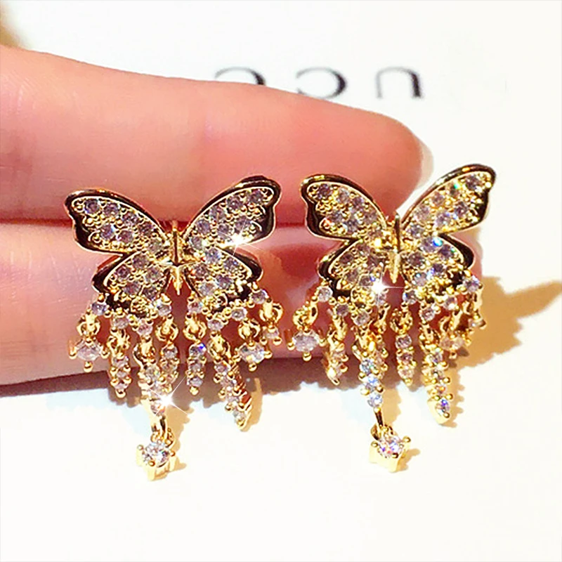 2022 Trend New Luxury Fashion Butterfly Temperament Women Earring Inlay Shine Exquisite Zircon Earring Jewelry Wedding Present
2022 Trend New Luxury Fashion Butterfly Temperament Women Earring Inlay Shine Exquisite Zircon Earring Jewelry Wedding Present