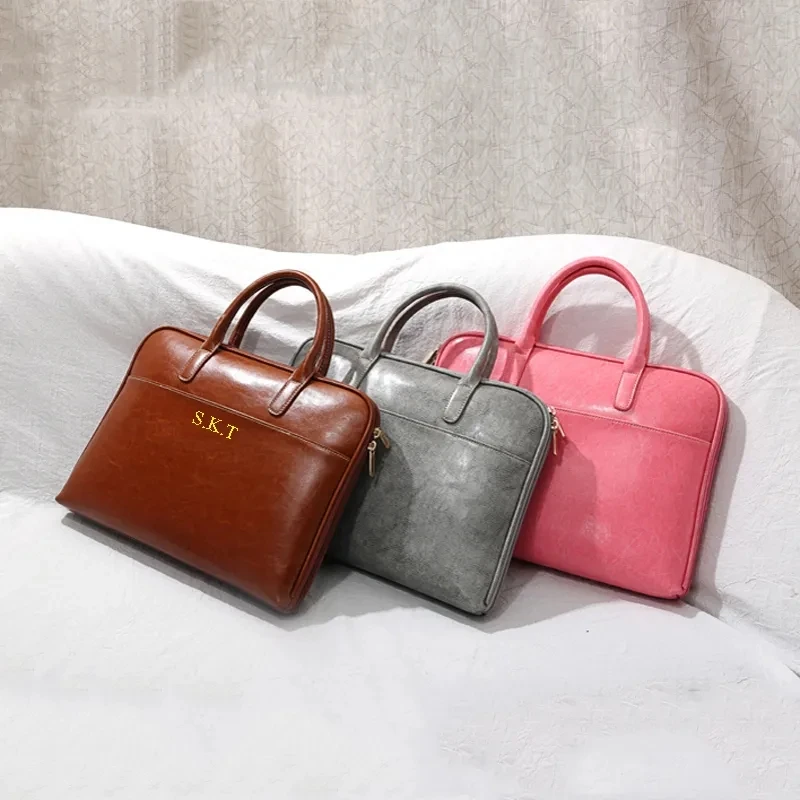 Fashion Cowhide Leather 12-14 Inch Computer Bag Professional Women's Laptop Bag Simple Business Portable Shoulder Briefcase
Fashion Cowhide Leather 12-14 Inch Computer Bag Professional Women's Laptop Bag Simple Business Portable Shoulder Briefcase