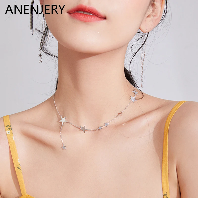 ANENJERY 316L Stainless Steel Gypsophila Clavicle Necklace New Simple Ladies Necklace Festival Party Jewelry Gift Wholesale
ANENJERY 316L Stainless Steel Gypsophila Clavicle Necklace New Simple Ladies Necklace Festival Party Jewelry Gift Wholesale