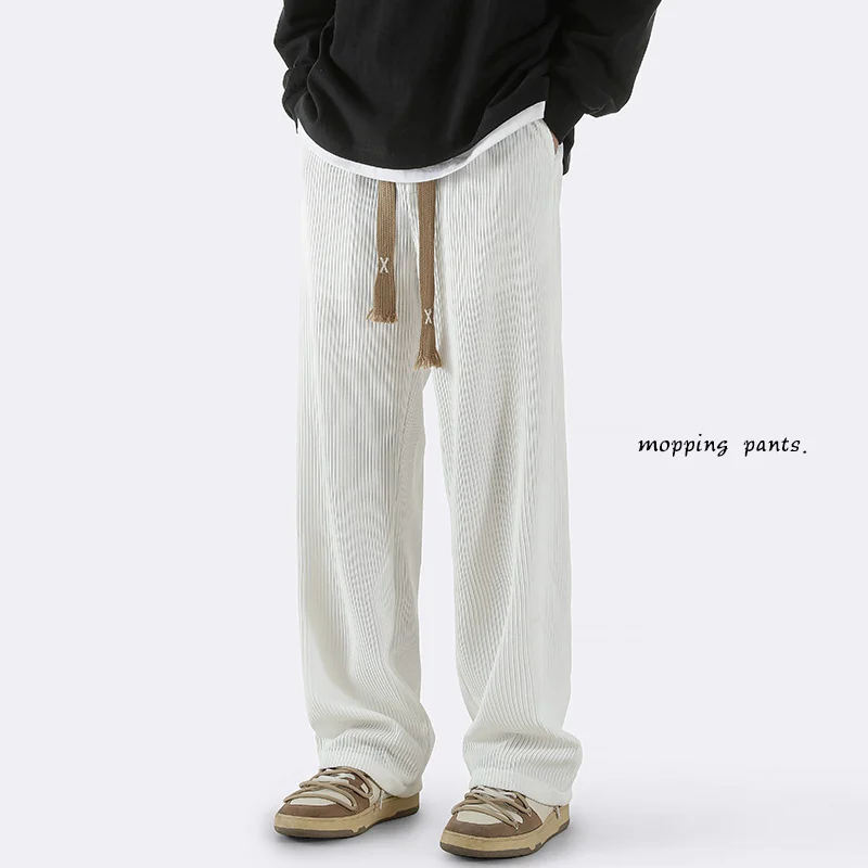 MRGB New Man Streetwear Casual Pants Solid Color Drawstring Straight Mopping Pants For Male Harajuku Oversize Trousers
MRGB New Man Streetwear Casual Pants Solid Color Drawstring Straight Mopping Pants For Male Harajuku Oversize Trousers