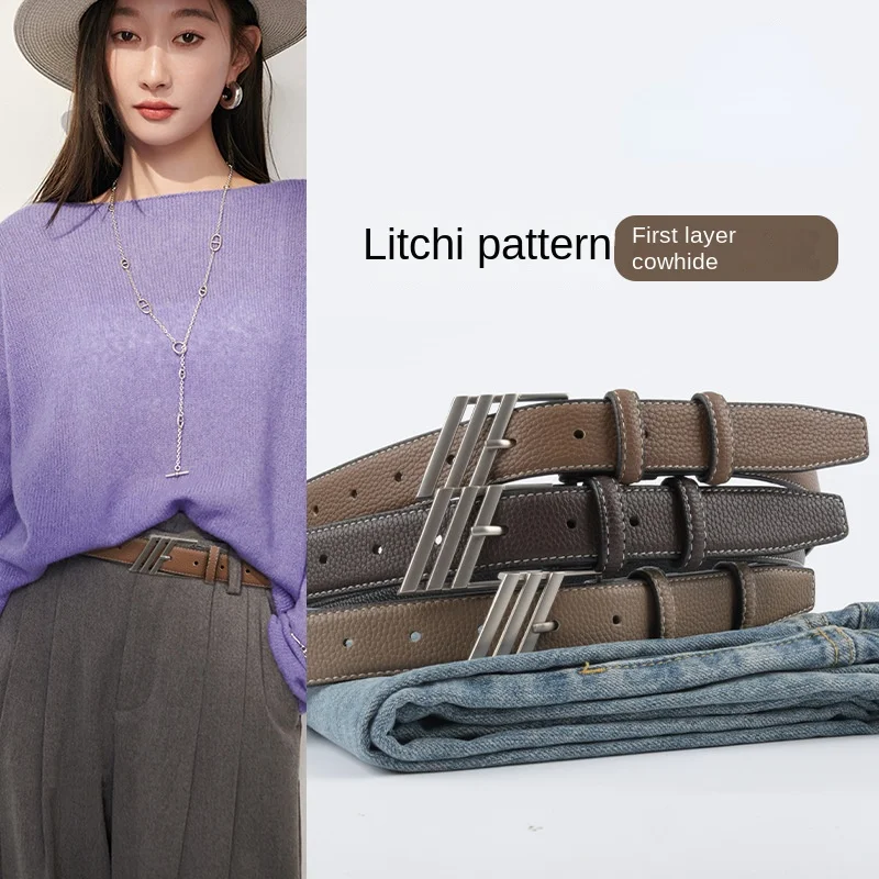 New Lychee Patterned Leather Top Layer Cowhide Belt for Women's Belt with Jeans, Casual Pants Belt, Senior Designer Belt
New Lychee Patterned Leather Top Layer Cowhide Belt for Women's Belt with Jeans, Casual Pants Belt, Senior Designer Belt