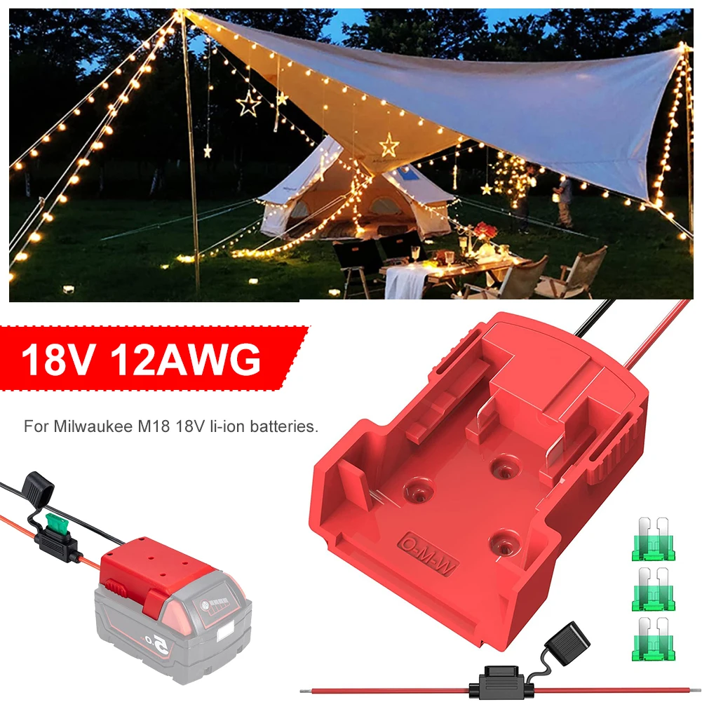 Power Wheels Adapter for Milwaukee M18 18V Lithium Battery DIY Battery Converter Power Connector Kit with Fuse Holder and Fuses
Power Wheels Adapter for Milwaukee M18 18V Lithium Battery DIY Battery Converter Power Connector Kit with Fuse Holder and Fuses