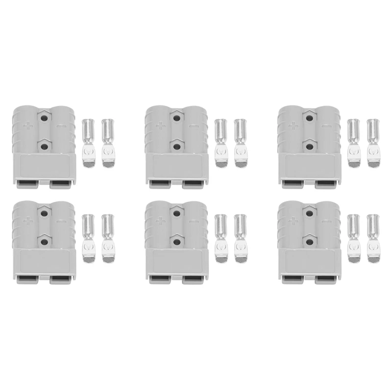 6X For Anderson Style Plug Connectors 50A 600V 6-12AWG AC/DC Power Tool For 6AWG Plated Solid Terminals Plugs Gray
6X For Anderson Style Plug Connectors 50A 600V 6-12AWG AC/DC Power Tool For 6AWG Plated Solid Terminals Plugs Gray